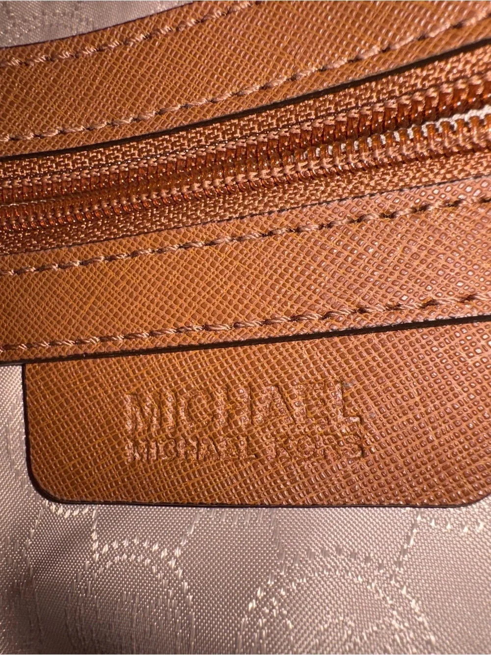 MICHAEL KORS Saddle Crossbody in Cognac Brown with Gold Hardware